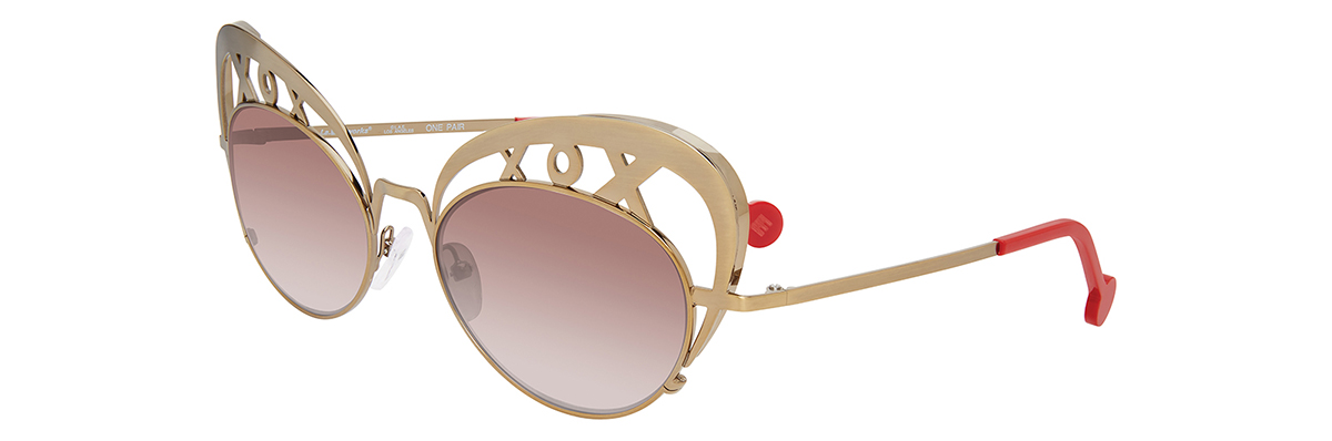 XOX - 820 Brushed Gold w/ Red Temple Tips alternate