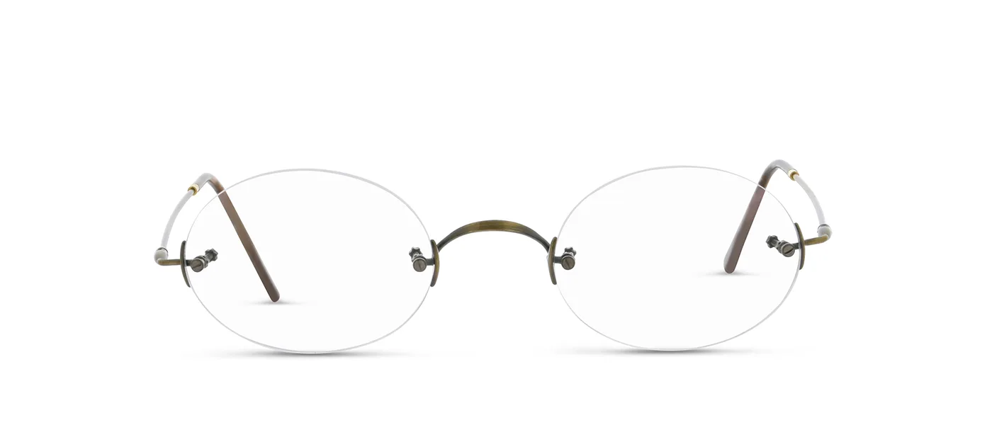 CLASSIC OVAL M AG antique gold - front view | Lunor eyewear at Last Optical