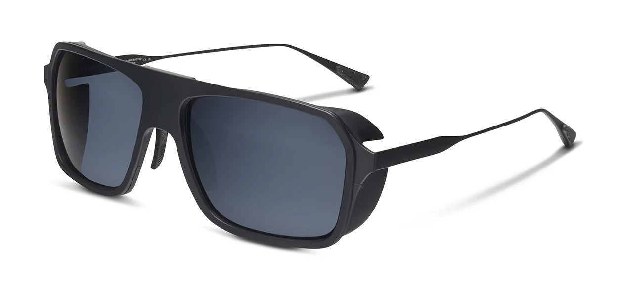1898 - Matte Black | Polarized Glass Natural Grey 10% Silver Flash Lens alternate