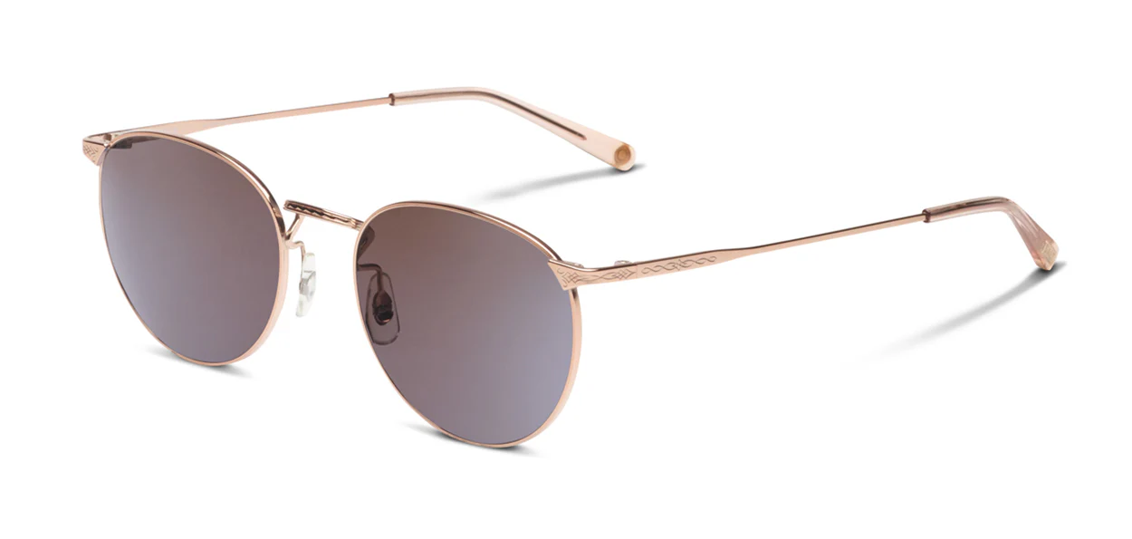 Brower Sun - Rose Gold | Polarized Glass Grey Lenses alternate angle